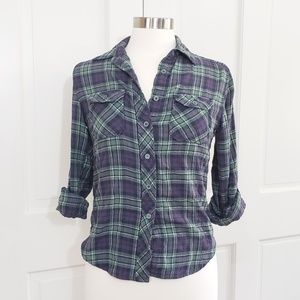 BDG Urban Outfitters || Green Purple Flannel